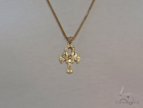 14K TraxNYC's Mystique Ankh Cross Crucifix 10K Franco Chain Set 57204 - Image 7