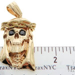 14K Prong Bezel Diamond Skull Pendant 61795 - Image 7