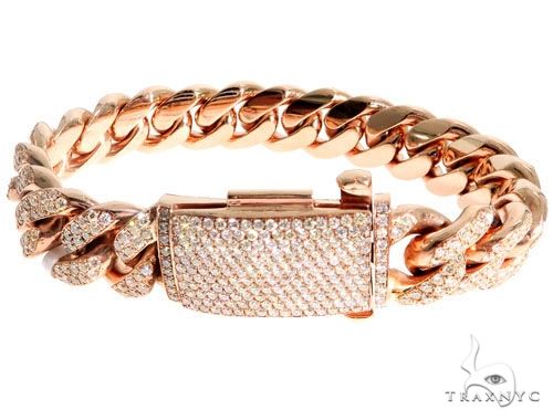 14K Gold Diamond Bracelet With Custom Lock 63946 - Image 1