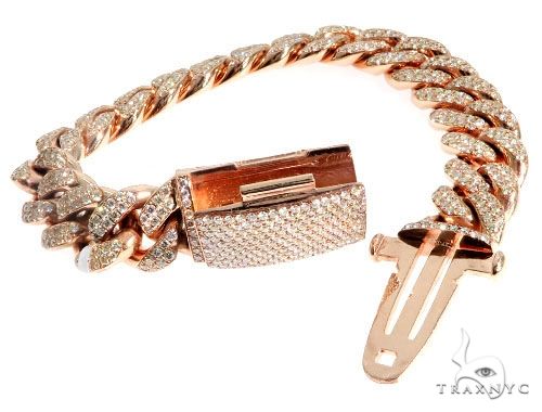 14K Gold Diamond Bracelet With Custom Lock 63946 - Image 2