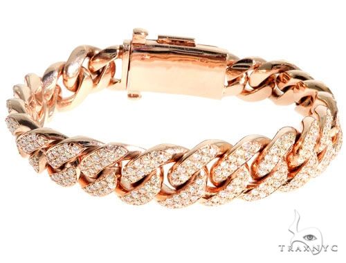 14K Gold Diamond Bracelet With Custom Lock 63946 - Image 3