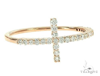 14K Gold Diamond Cross Ring 65691 - Image 1