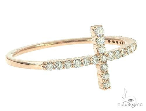 14K Gold Diamond Cross Ring 65691 - Image 3