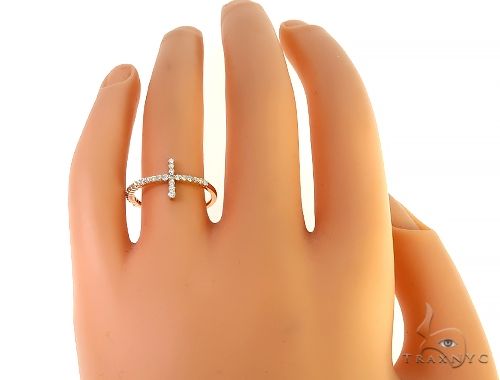 14K Gold Diamond Cross Ring 65691 - Image 7