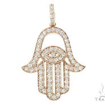 14K Gold Diamond Hamsa Pendant 65764 - Image 1