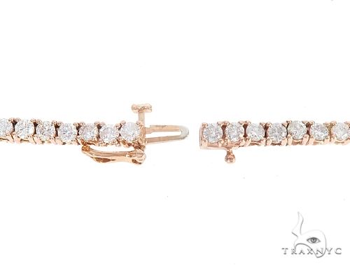 14K Rose Gold Diamond Tennis Chain 65081 - Image 5