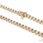 14K Rose Gold Diamond Tennis Chain 22 Inches 3mm   65884 - Image 2