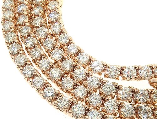 14K Rose Gold Diamond Tennis Chain 22 Inches 3mm   65884 - Image 4