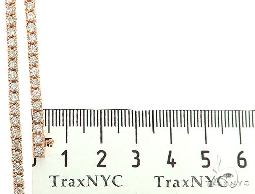 14K Rose Gold Diamond Tennis Chain 22 Inches 3mm   65884 - Image 8