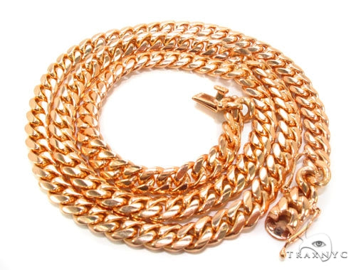 14K Rose Gold Solid Miami Cuban Link Chain 30 Inches 9mm   36150 - Image 6