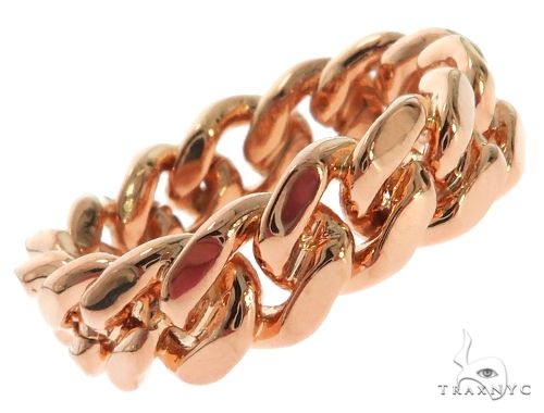 14K Rose Gold Miami Cuban Link Ring 63187 - Image 2