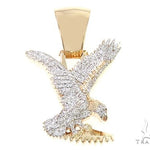14K Gold Micro Pave Diamond Eagle Charm Pendant 63941 - Image 1