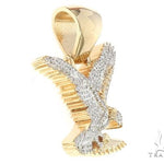 14K Gold Micro Pave Diamond Eagle Charm Pendant 63941 - Image 2