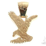 14K Gold Micro Pave Diamond Eagle Charm Pendant 63941 - Image 3