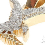 14K Gold Micro Pave Diamond Eagle Charm Pendant 63941 - Image 4