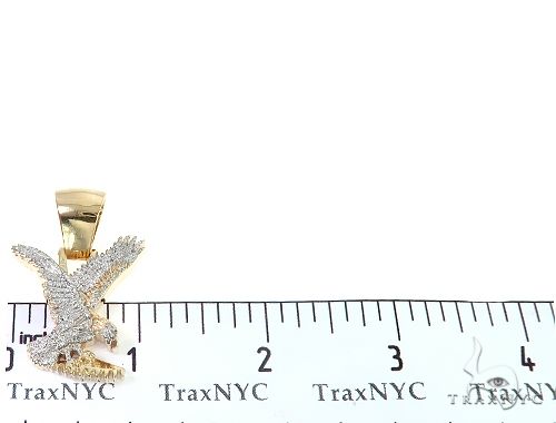 14K Gold Micro Pave Diamond Eagle Charm Pendant 63941 - Image 6