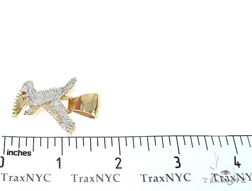 14K Gold Micro Pave Diamond Eagle Charm Pendant 63941 - Image 7