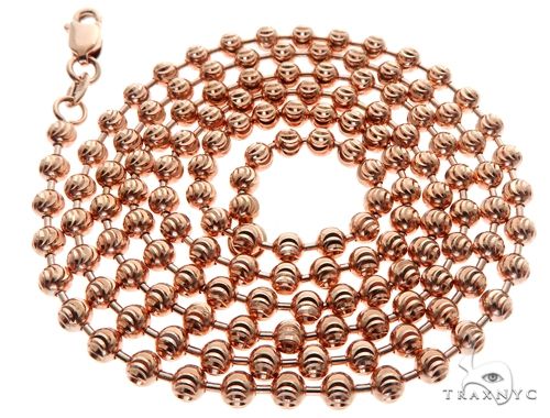 14K Rose Gold Moon Cut Chain 20 Inches 3mm   64607 - Image 5