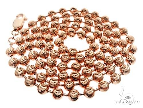 14K Rose Gold Moon Cut Chain 24 Inches 5mm   65889 - Image 4