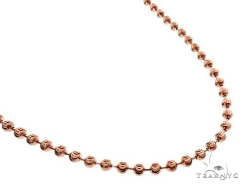 14K Rose Gold Moon Cut Chain 26 Inches 5mm   65888 - Image 2