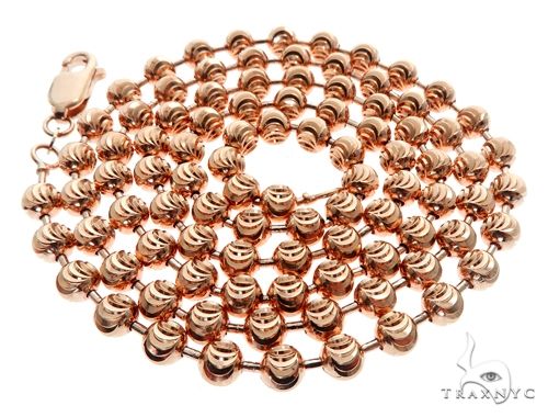 14K Rose Gold Moon Cut Chain 30 Inches 5mm   64616 - Image 4