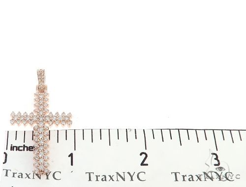 14K Rose Gold Prong Diamond Cross 65280 - Image 6