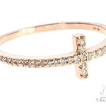 14K  Gold Prong Diamond Cross Ring 65306 - Image 1