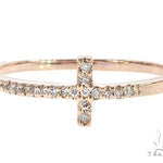 14K  Gold Prong Diamond Cross Ring 65306 - Image 2