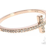 14K  Gold Prong Diamond Cross Ring 65306 - Image 4