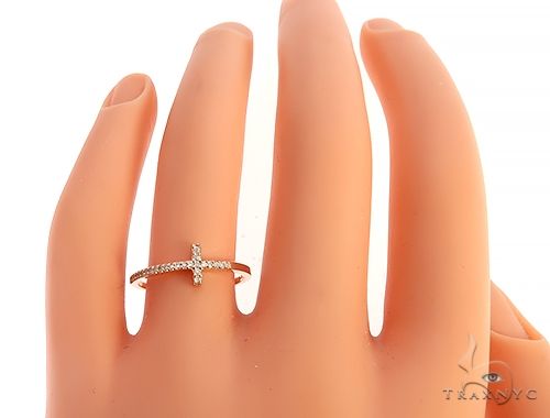 14K  Gold Prong Diamond Cross Ring 65306 - Image 8