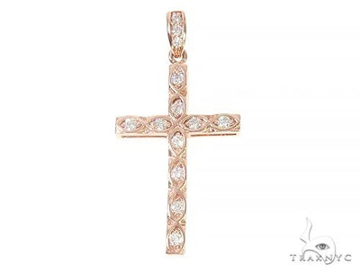 Fancy Oval Round Cut Diamond Cross 65662 - Image 1