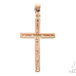 Fancy Oval Round Cut Diamond Cross 65662 - Image 3