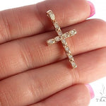 Fancy Oval Round Cut Diamond Cross 65662 - Image 5
