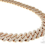 14K Rose Gold 2 Row Diamond Cuban Link Chain 22 Inches 16mm    65961 - Image 1