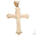 14K Solid Two Tone Gold Cross Crucifix 64659 - Image 3