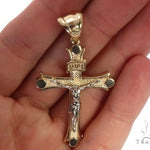 14K Solid Two Tone Gold Cross Crucifix 64659 - Image 6