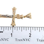 14K Solid Two Tone Gold Cross Crucifix 64659 - Image 8