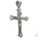 14K Solid White Gold Cross Crucifix 64657 - Image 2
