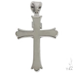 14K Solid White Gold Cross Crucifix 64657 - Image 3