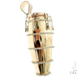 14K Three Tone Gold Pave Prong Diamond Conga Drum Pendant 63859 - Image 2
