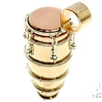 14K Three Tone Gold Pave Prong Diamond Conga Drum Pendant 63859 - Image 5