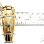 14K Three Tone Gold Pave Prong Diamond Conga Drum Pendant 63859 - Image 9