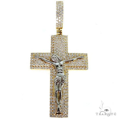 14K Two Tone Diamond Crucifix 68128 - Image 1