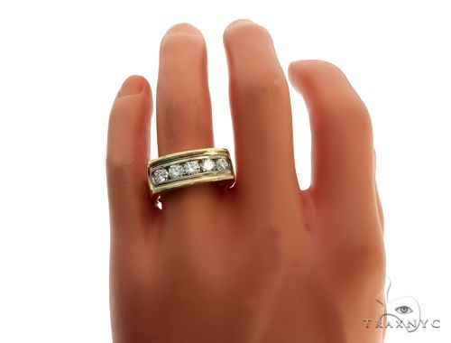 14K Two Tone Gold Channel Diamond Five Stone Ring 61772 - Image 7