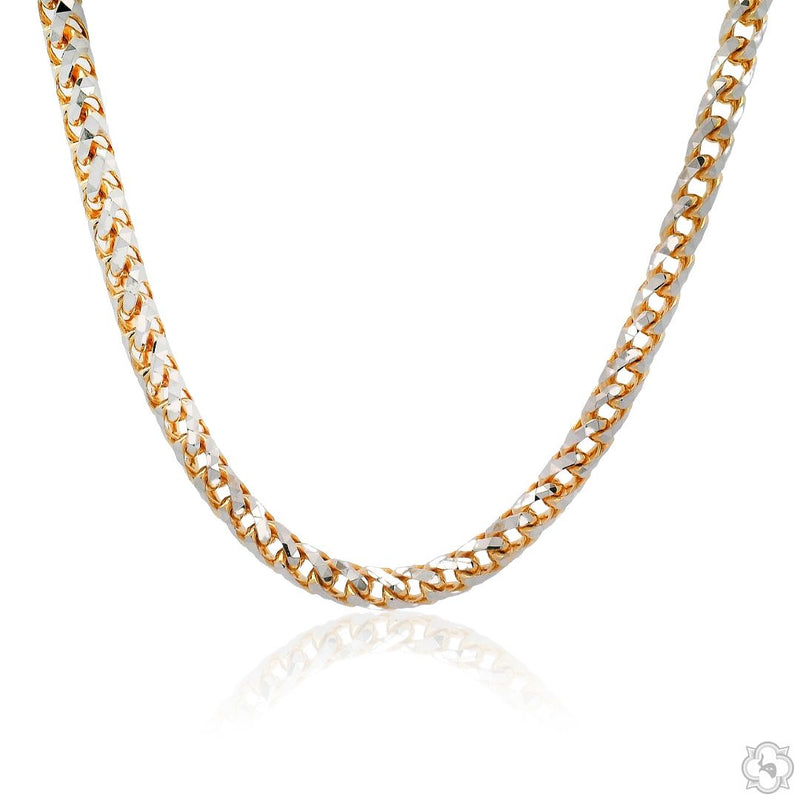 14K Two Tone Gold Diamond Cut Franco Chain 70319 - Image 1