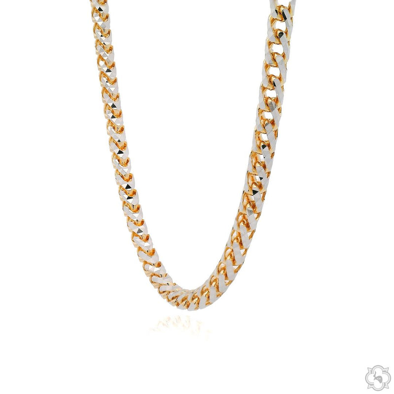 14K Two Tone Gold Diamond Cut Franco Chain 70319 - Image 3