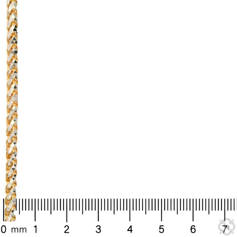 14K Two Tone Gold Diamond Cut Franco Chain 70319 - Image 6