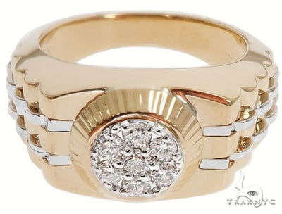 14K Two Tone Gold Men's Diamond Ring 64666 - Image 1