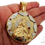 14K Two Tone Gold Round Cut Pave Diamond Santa Barbara Pendant 61404 - Image 6