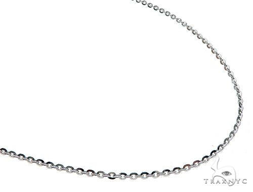 14K White Gold Mirror Rolo Chain 20 Inches 1mm   65592 - Image 1